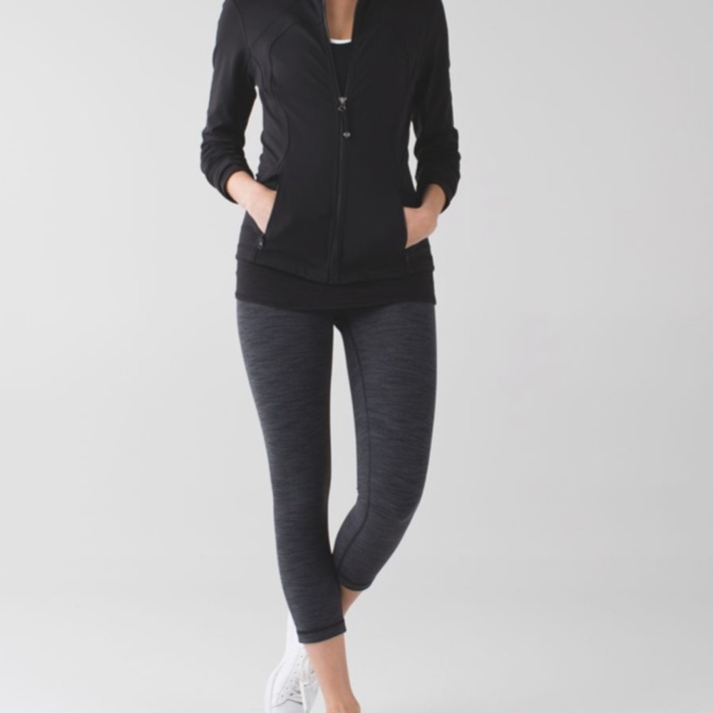Lululemon Crop Leggings Purple Black Sz 4